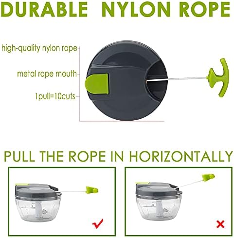 Multi-Function Manual Food Chopper & Processors with Handle and