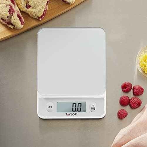 Taylor Glass Top Food Scale with Touch Controls, 11 lb Capacity, Sleek