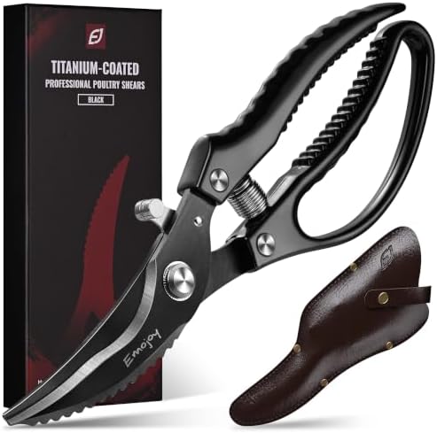 Emojoy All-Metal Kitchen Poultry Shears with Titanium Coated Blades