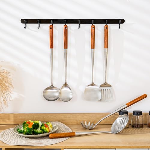 FJNATINH 17inch Wok Spatula and Ladle, Skimmer Spoon, Slotted Turner