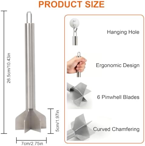 Stainless Steel Meat Masher, 6 Blade Ground Beef Chopper