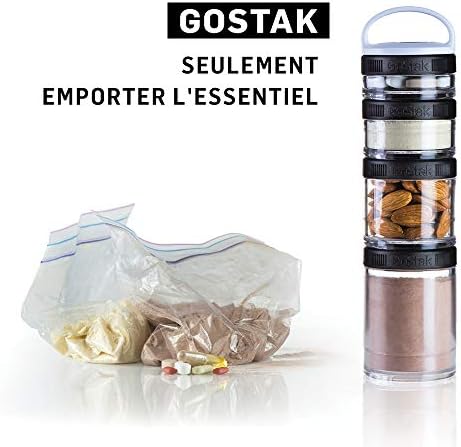 BlenderBottle GoStak Tritan Twist n' Lock Storage Jars 3 Jar Black