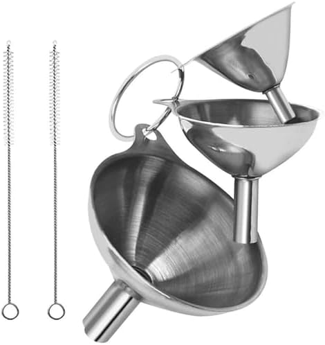 3Pcs Stainless Steel Kitchen Funnel Set Food Grade Metal Small Funnel
