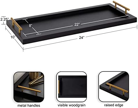 Kate and Laurel Halsey Narrow Rectangle Decorative Wooden Tray with