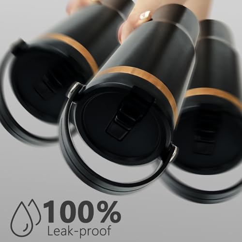 30 oz Tumbler Bulk with Top Handle and Flip Straw Black, 1 Pack