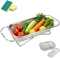 Stainless Steel Telescopic Drainer Basket Expandable Over Sink