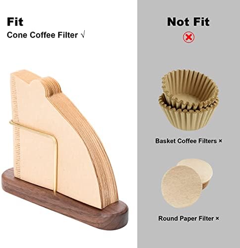 Walnut & Brass Cone Coffee Filter Holder for V60 Size 01 & 02