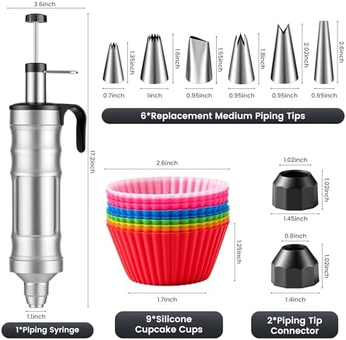 Cake Decorating Kit -18Pcs Cake Decorating Syringe Set, Frosting Gun