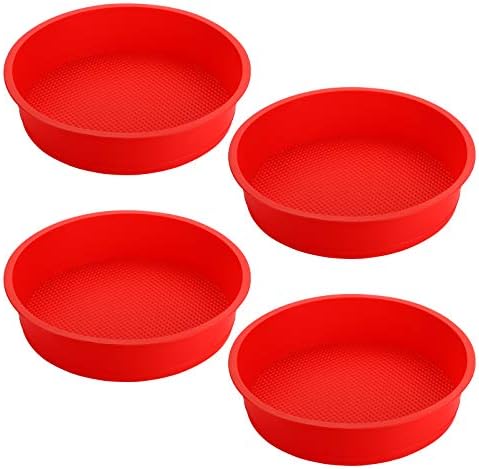 Bekith 4 Pack 9" Silicone Round Cake Pans, Silicone Cake Pans for