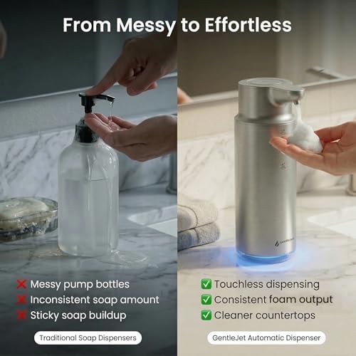 GentleJet CrystalJet Automatic Foam Soap Dispenser Stainless Steel