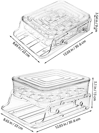 Hemobllo Egg Box, 2-layer PET Automatic Rolling Dispenser