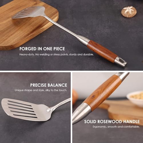 18/10 Stainless Steel Utensils Set with Wooden Handle
