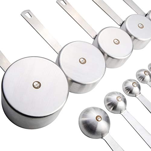 Babish 10-Piece Stainless Steel Measuring Cups and Spoons Set – Heavy-Duty, Rust-Resistant Baking and Cooking Measurement Tools