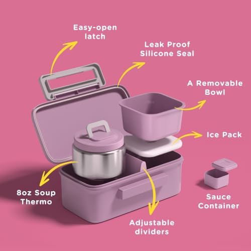 JXXM Lunch Box for Kids With 8oz Soup Thermo, Leak-proof Lunch
