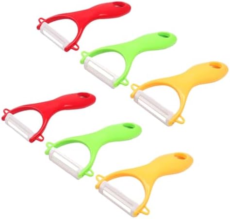 6 Piece Ceramic Vegetable Peeler with Hook Handle for Kitchen