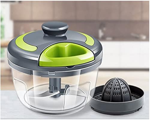 Manual Food Processor Vegetable Chopper, 500ml Gray Portable Hand Pull