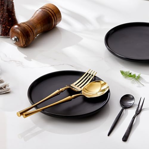 Matte Ceramic Appetizer Plates 6 Inch,Small Mini Dessert Plates Set of