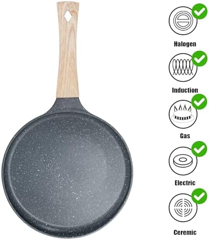 Hiceeden Nonstick Crepe Pan with Spreader, 10-Inch Tortilla Pan with