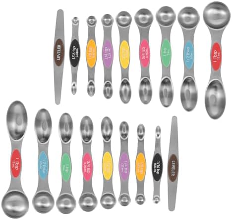 Magnetic Measuring Spoons Stainless Steel Double Sided Teaspoon Easy