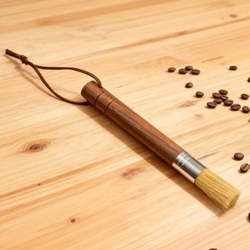 Coffee Grinder Cleaning Brush Set, Walnut Wood Handle