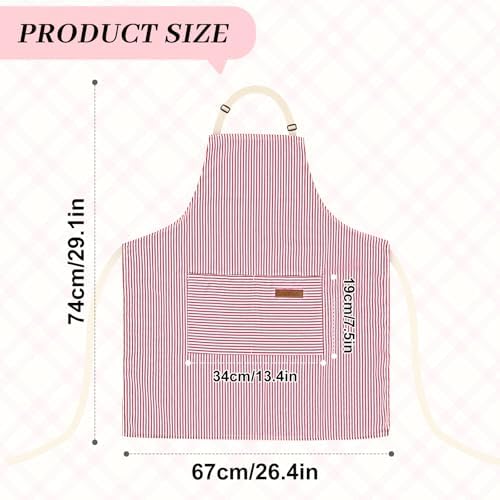 2Pack Adjustable Kitchen Apron for Women Men with 2
