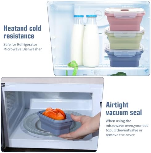 6 Pcs Silicone Food Containers 11.8 oz Collapsible Storage Containers