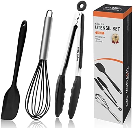 3PCS Silicone Cooking Utensil Set, Black