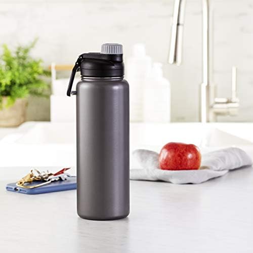 Amazon Basics Large Insulated Stainless Steel Water Bottle, Leakproof