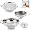 4-in-1 Canning Funnel Set, Stainless Steel Wide Mouth & Regular