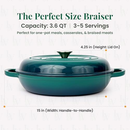 Larder & Vine 3.6 qt Enameled Cast Iron Braiser