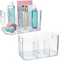 STORi Bliss 5-Compartment Cosmetics Organizer, Set of 2, Clear