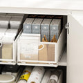 Pull Out Cabinet Organizer, No Drill Adhesive Sliding Drawers for
