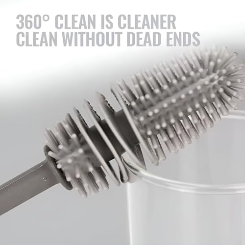 Silicone Bottle Brush & Silicone Straw Cleaner Set – 12.5” Long
