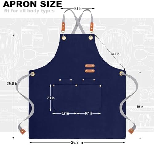BeLuyi chef apron bib tool apron for man woman cross back straps with