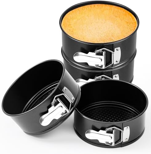 4 Pcs 6 Inch Nonstick Springform Cheesecake Pan with Removable Bottom
