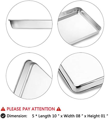 Baking Sheets Set of 5, Bastwe Stainless Steel Baking Pan Tray Cookie