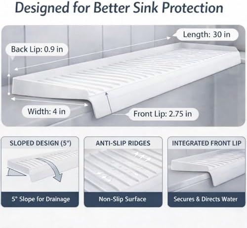 Silicone Sink Edge Protectors for Bathroom and Kitchen Sink Splash