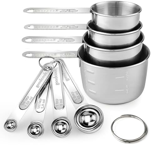 Measuring Cups and Spoons Set (8 Piece), Stainless Steel Measuring,4