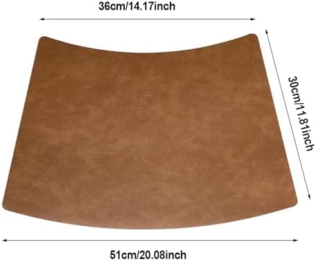Leather Round Table Washable Placemats, Thick Faux Leather Heat