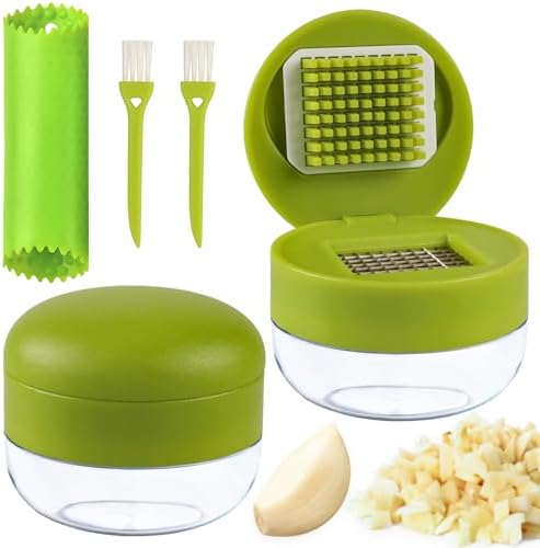 2 Pcs Stainless Steel Garlic Press with Peeler