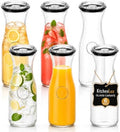 Lux Glass Carafe Set, 1 Liter Drink Pitcher & Wine Decanter, Mimosa