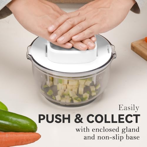 KEOUKE Multifunctional Vegetable Chopper Bowl, White