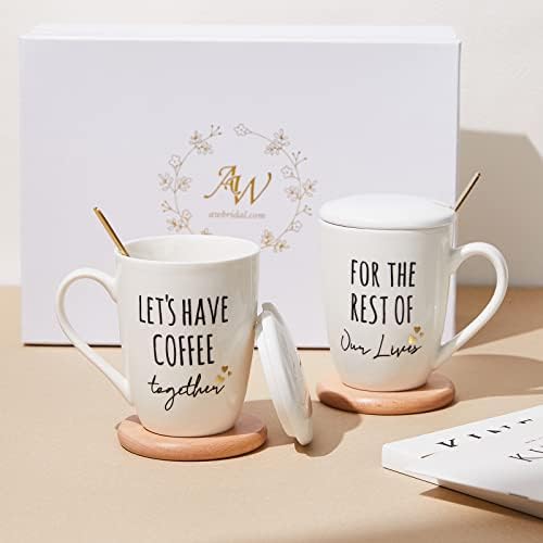 AW BRIDAL Ceramic Engagement Gifts For Couples Newly Engaged Unique