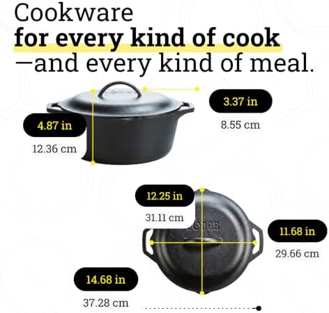 Lodge Cast Iron Dutch Oven with Loop Handle, 7 Quart