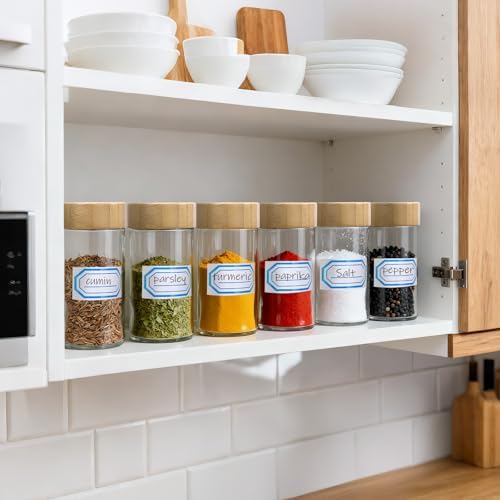 Segarty 3oz Round Spice Containers with Bamboo Shaker Lids, 3 PCS 90ml