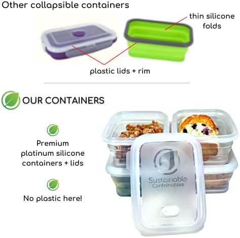 Silicone Collapsible Food Storage Containers with Silicone Leakproof