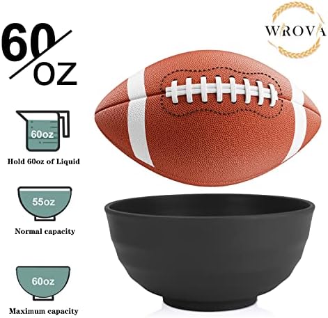 Wrova Wheat Straw Bowls Set 60 OZ Unbreakable Large Cereal Bowls Set