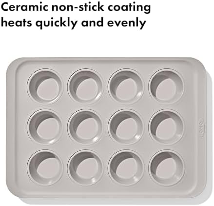 OXO Good Grips Non-Stick Pro Ceramic Coated Metal Bakeware, 12-Cup