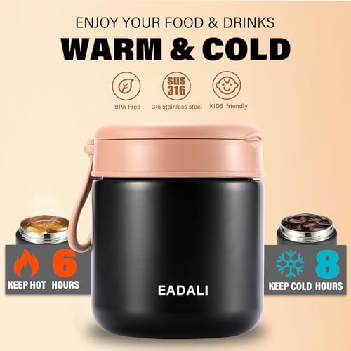 Thermo for Hot Food, 15.2 oz Insulated Food Jar for Kids with Folding