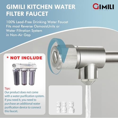 GIMILI 3 in 1 Brushed Nickel Filter Kitchen Faucet